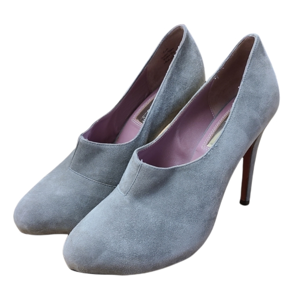 Luxury Rebel Gray Suede Hidden Platform Heels sz 8